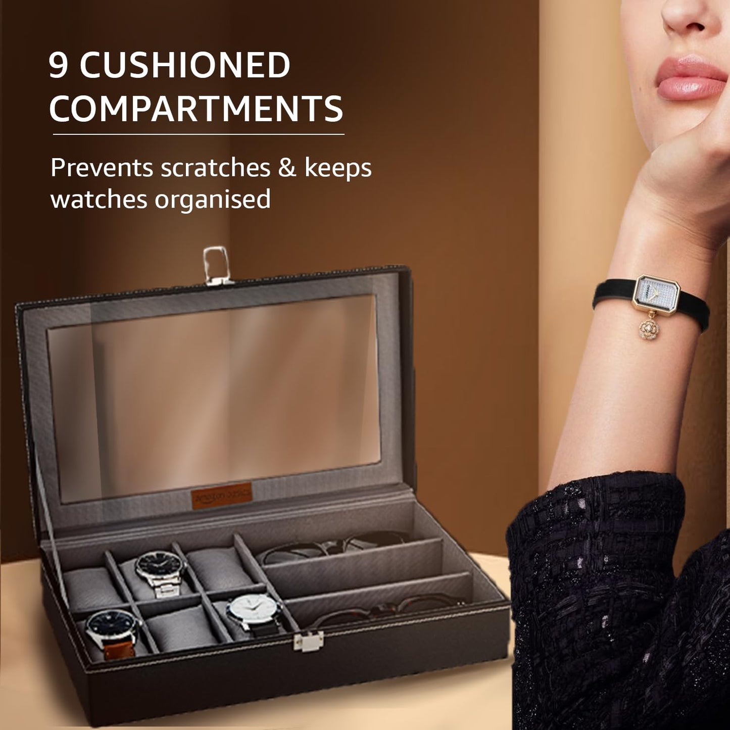 Leather Watch Organiser and Sunglasses Holder