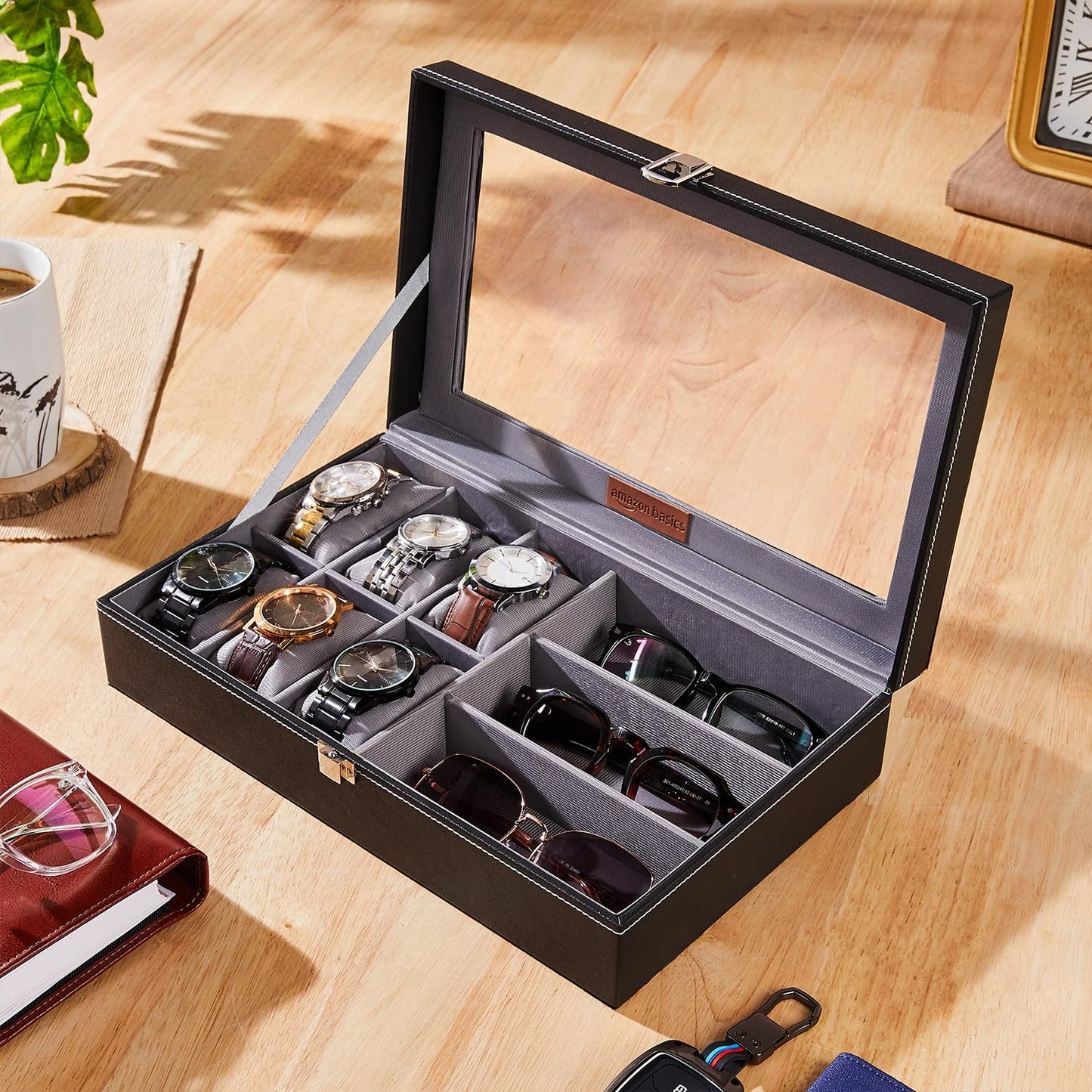 Leather Watch Organiser and Sunglasses Holder